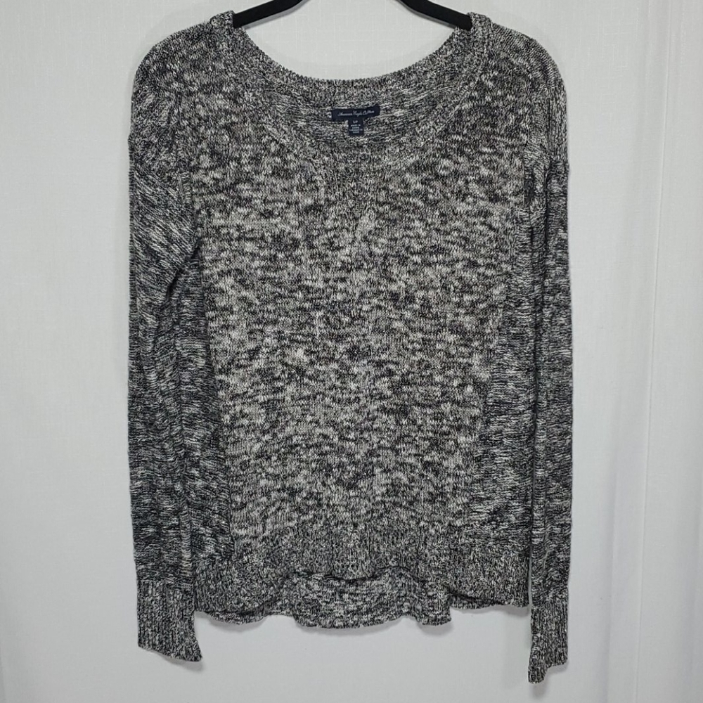 American Eagle Crew Neck Hi Lo Heather Sweater